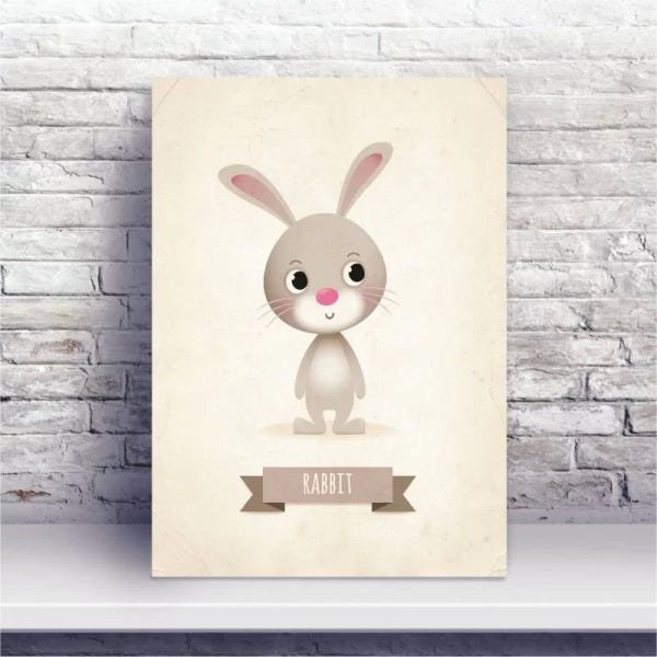 Placa Rabit Placa MDF coelho desenho rabbit | MadeiraMadeira
