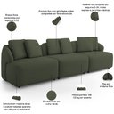 Ver imagem 4 de Sofá 4 Lugares para Sala de Estar Living 288cm Arlo F04 Linho Verde Tc-10056 - Lyam Decor