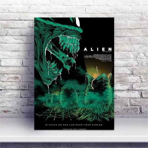 Quadros decorativos Filme Alien desenho retrô em Promoção na Americanas
