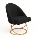 Ver imagem 3 de Cadeira Poltrona Lua Tecido Veludo Base Luxo:preto
