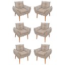 Ver imagem 1 de Kit 6 Poltronas de Luxo Opala Suede - Bege