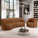 Ver imagem 2 de Kit Sofá 4 Lugares Eron 288cm com Poltrona Giratória Angelina M03 Couríssimo Whisky - Lyam