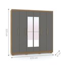Ver imagem 2 de Guarda Roupa Casal Vigo 6 Portas 6 Gavetas com Espelho MDP Nature Alasca Mobiliart