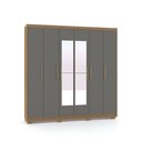 Ver imagem 5 de Guarda Roupa Casal Vigo 6 Portas 6 Gavetas com Espelho MDP Nature Alasca Mobiliart