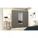 Ver imagem 4 de Guarda Roupa Casal Vigo 6 Portas 6 Gavetas com Espelho MDP Nature Alasca Mobiliart