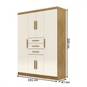 Ver imagem 4 de Guarda-roupa Casal Taurus 6 Portas 3 Gavetas Nature/champanhe - Pnr Móveis