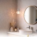 Ver imagem 2 de Lustre Pendente Cristal Pingente Redondo Bolinha Soquete G9 Vidro Cromado