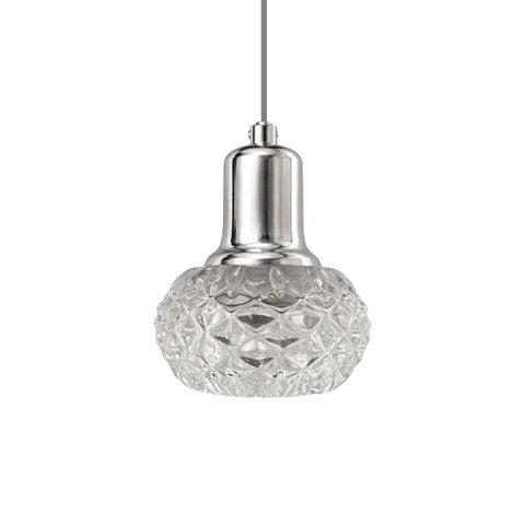 Lustre Pendente Cristal Pingente Redondo Bolinha Soquete G9 Vidro Cromado