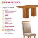 Ver imagem 7 de Mesa de Jantar Eloise 180 cm Tampo MDF Laminado Canto Copo com 6 Cadeiras Aline