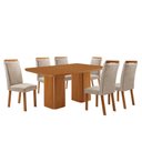 Ver imagem 2 de Mesa de Jantar Eloise 180 cm Tampo MDF Laminado Canto Copo com 6 Cadeiras Aline