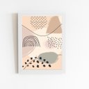 Ver imagem 1 de Abstrato Minimalista Arte Bege Quadro Moldura Branca 60x40cm