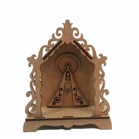 Kit Com 20 Oratório Capela Nossa Senhora Pequeno Mdf Santo Make Laser OR_10