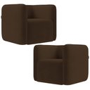 Ver imagem 1 de Kit 02 Poltronas Decorativas para Sala de Estar Fixa Living Peônia K01 Veludo Marrom