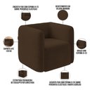 Ver imagem 7 de Kit 02 Poltronas Decorativas para Sala de Estar Fixa Living Peônia K01 Veludo Marrom