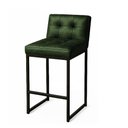 Ver imagem 6 de Banqueta Cozinha Alta com Encosto Industrial Kit 3 Preto Lirina Pu Verde C05 - D’Rossi