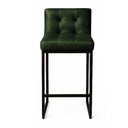 Ver imagem 5 de Banqueta Cozinha Alta com Encosto Industrial Kit 3 Preto Lirina Pu Verde C05 - D’Rossi