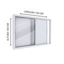 Ver imagem 2 de Janela Veneziana de Aluminio de Correr Lateral 100x150cm Lucasa Ideale Branco