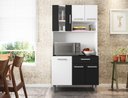 Ver imagem 3 de Kit Cozinha 6 Portas 1 Gaveta Maite Branco/preto - Fdecor