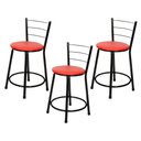 Ver imagem 1 de 3 Banquetas Baixa para Cozinha Epoxi Preta:vermelho