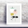 Placa MDF desenho abstrato flores - 1