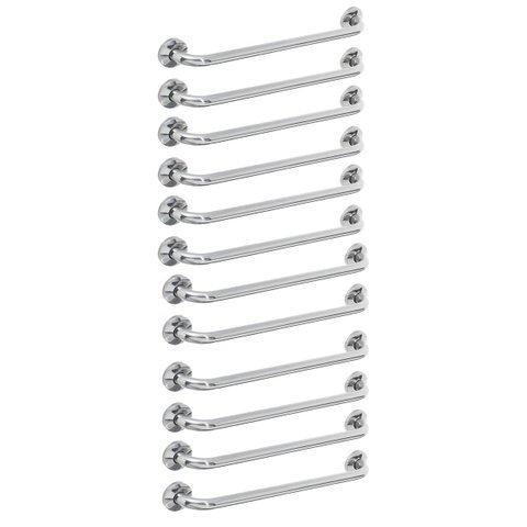 Alça de Apoio Barra Inox 50cm Kit 12 Unidades Idoso Cadeirante Deficiente Acessibilidade Corrimao Ba