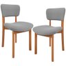Kit 02 Cadeiras para Sala de Jantar Cozinha Living Estofada Dara L02 Bouclê Cinza - Lyam Decor - 1