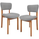 Ver imagem 2 de Kit 02 Cadeiras para Sala de Jantar Cozinha Living Estofada Dara L02 Bouclê Cinza - Lyam Decor