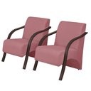 Ver imagem 1 de Kit 2 Poltronas Vênus 1 Lugar Braço Pé Madeira Rosa