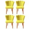 Kit 4 Cadeiras Sala de Jantar Estofada Pétala Twdecora Suede - 1