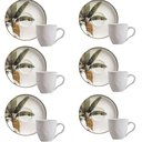 Ver imagem 1 de Jogo 6 Xícaras Chá Café com Pires 170ml Branco Bio Bananê Ce