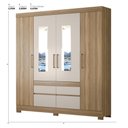 Ver imagem 2 de Guarda Roupa Casal 4 Portas com Espelho e 4 Gavetas Florida - Amêndola Touch/off White