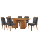 Ver imagem 2 de Mesa de Jantar Eloise 180cm Tampo Mdf Laminado Canto Copo com 6 Cadeiras Melissa