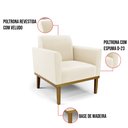 Ver imagem 5 de Sofá Namoradeira com 2 Poltronas Base de Madeira Fixa Castanho Marisa Veludo D03 - D'Rossi Bege