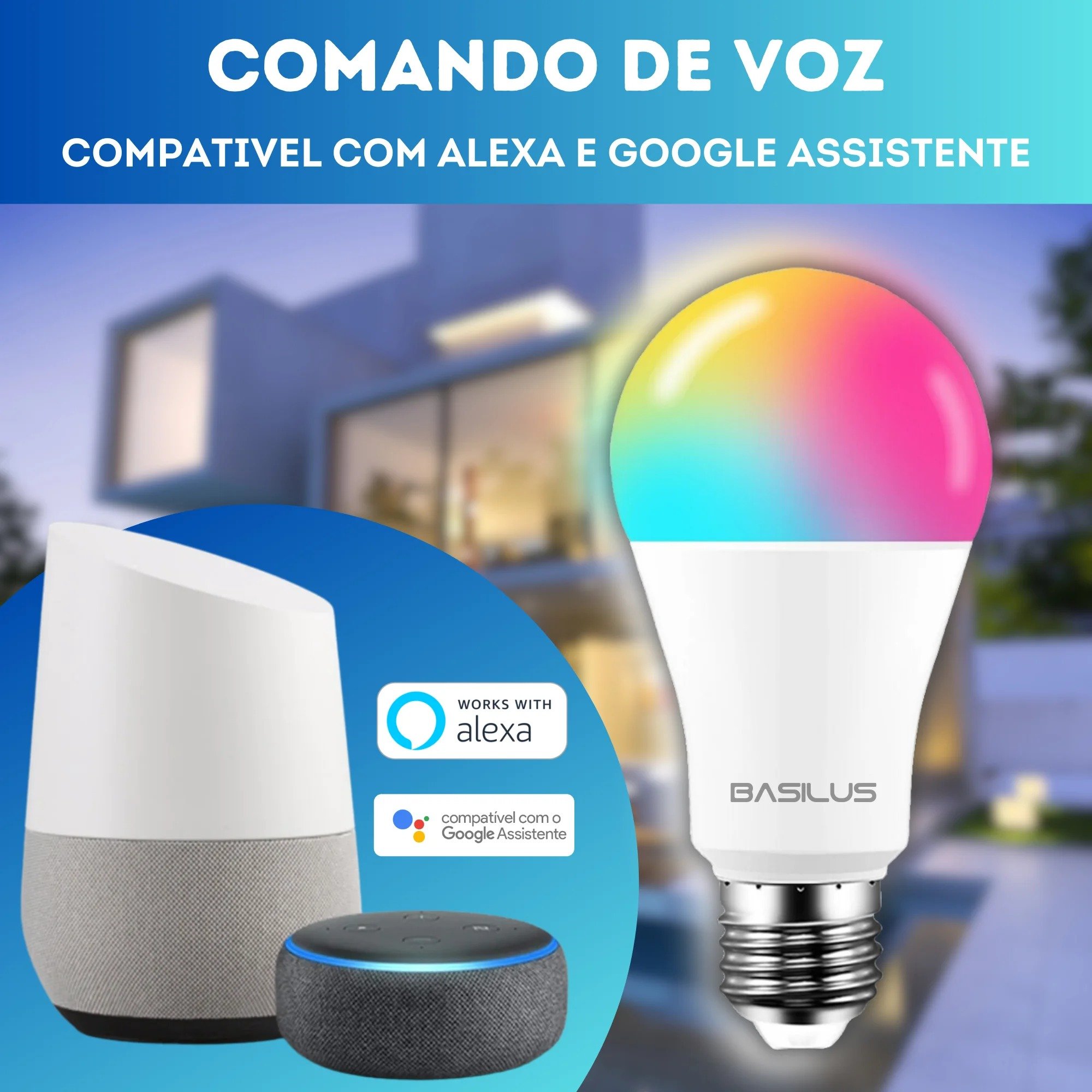 Lampada Inteligente Rgb Wifi Smart Google Alexa Colorida - 5