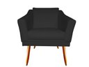 Ver imagem 2 de Poltrona Decorativa Agatha Suede Preto Pés Madeira Ms Decor