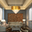 Ver imagem 6 de Lustre Pendente 67x50cm104 Cristais 6xe14 Vana Dourado Gold Luminária Teto Gimpo Kjdd-vg4