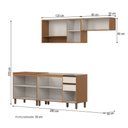 Ver imagem 4 de Cozinha Compacta Venaly 8 Portas 2 Gavetas Cinamomo/Off White - Henn