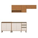 Ver imagem 2 de Cozinha Compacta Venaly 8 Portas 2 Gavetas Cinamomo/Off White - Henn