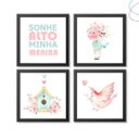 Ver imagem 1 de Quadros Decorativos Infantil Jardim Encantado Aquarela:preta
