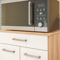 Balcão Multiuso Isis Duplo 2 Portas 1 Gaveta Freijo com Off White Nicioli - 5