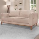 Ver imagem 1 de Sofa Balli 3 Lugares 210cm Pes Madeira Linho 223 Areia Ezz Areia