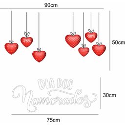 Adesivo de Vitrine Feliz Dia Dos Namorados - 1