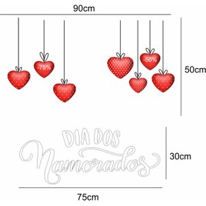 Adesivo de Vitrine Feliz Dia Dos Namorados