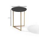 Ver imagem 4 de Conjunto de Mesa de Canto Jade Sala Estar Pé de Aço Dourado