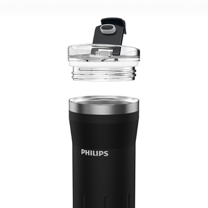 Copo Térmico com Tampa Philips, 350 Ml, Preto, Awp2654bk