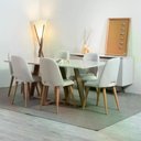 Ver imagem 6 de Mesa de Jantar Retangular C/ Vidro para 6 Lugares Avena 160 Cm - Canella C/ Off White Fosco