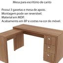 Ver imagem 2 de Mesa para Escritório Home Office ME4101 MDP Amendoa - Gran Belo