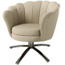 Ver imagem 1 de Poltrona Pétala Base Giratória Cromado em Linho:02-bege