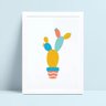 placa poster infantil desenho colorido cacto - 1