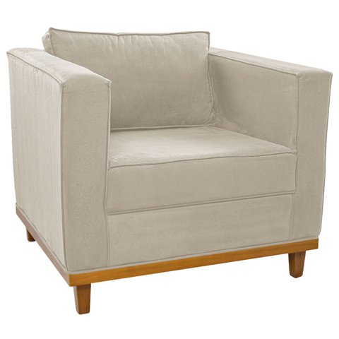 Poltrona Decorativa Europa Suede Doce Sonho Móveis - Bege